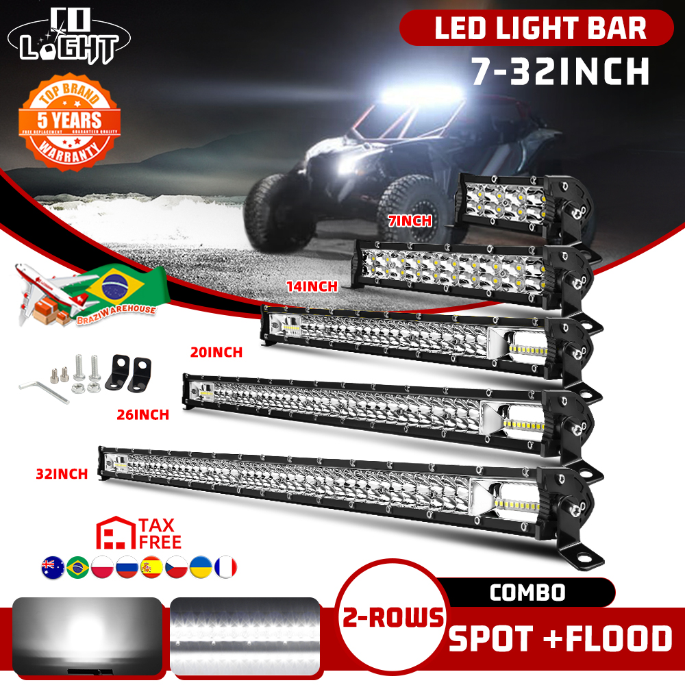 CO LIGHT Led ライトバー旧 32 インチ 50000LM 2 列オフロード Led バーオフロード使用スポットフラッドコンボトラック SUV ATV Utv 12V 24V