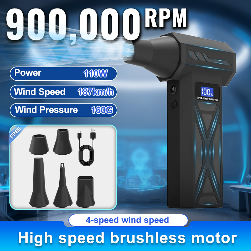 900000RPM 新しい P70 送風機 4 ギア調整可能なターボジェット送風機 LED ライトバッテリーディスプレイコードレス圧縮空気ダスター