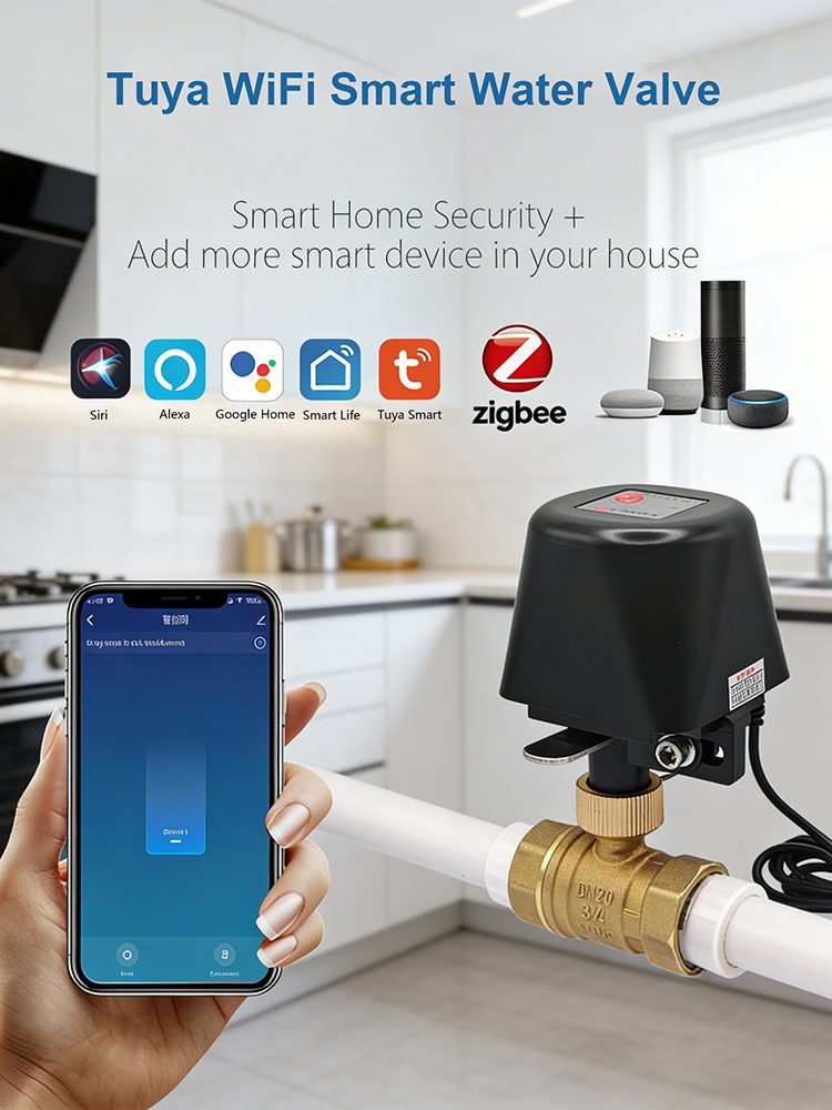Tuya スマートウォーターバルブ DN15/DN20/DN25 自動灌漑タイマー蛇口 WiFi Zigbee Alexa スマートライフ家庭菜園の水やり