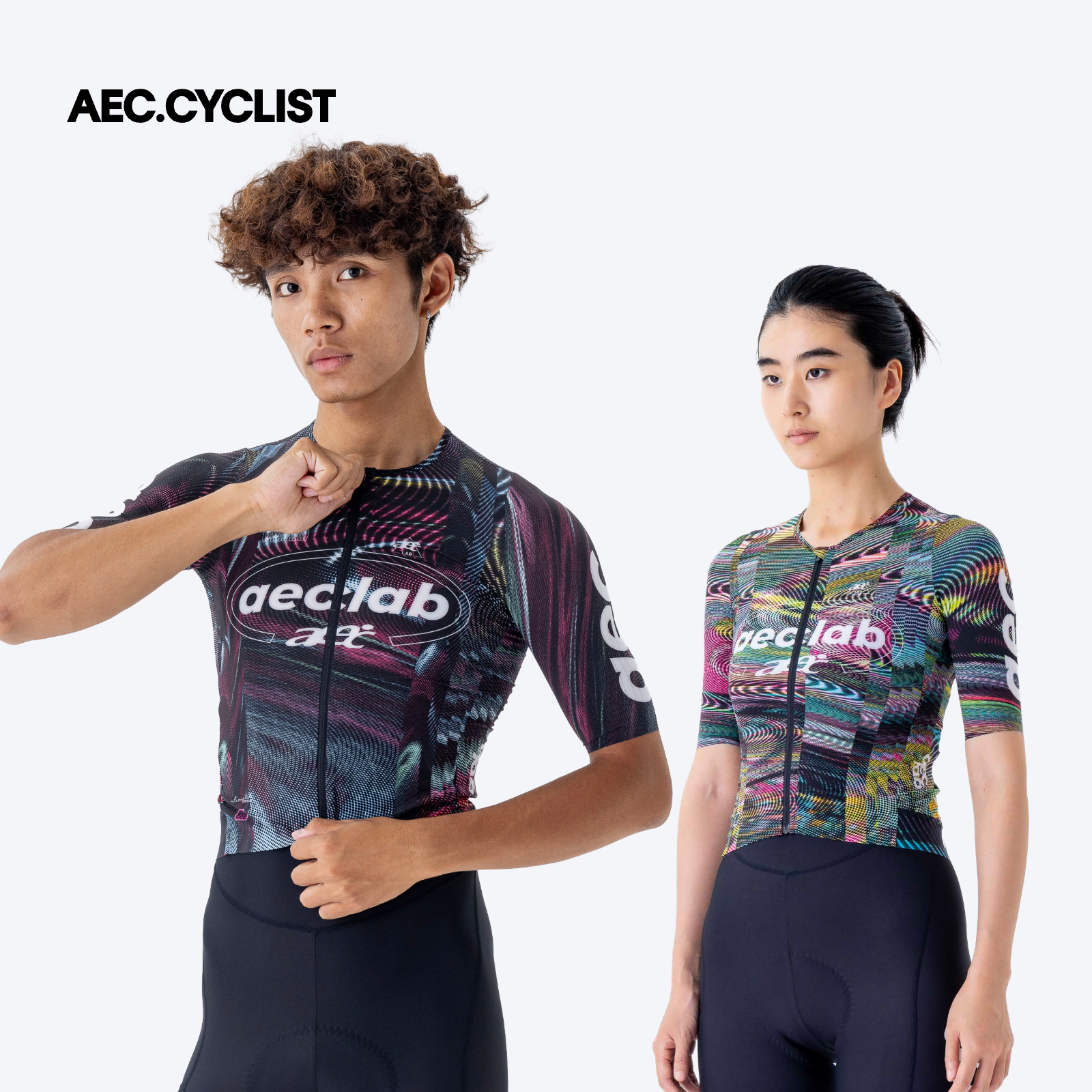 AEC.CYCLIST 男性サイクリングジャージ速乾性夏半袖ロードバイクシャツバックポケット YKK ジッパー MTB 服 AECLAB