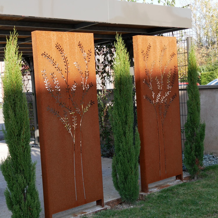 Modern Style Laser-Cut Corten Steel Decorative Screens and Privacy Panels Metal Panel Screen Collection