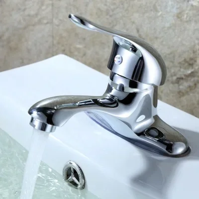 浴室の蛇口洗面台温水と冷水混合タップ家庭用シングルハンドル二穴トイレカウンタートップシンク洗面器の蛇口