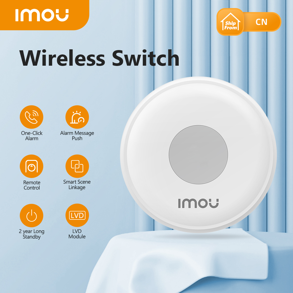 Imou スマートワイヤレススイッチ緊急ボタン ZigBee 3.0 ワイヤレスリモコン LVD モジュールゲートウェイ経由のインテリジェントホーム