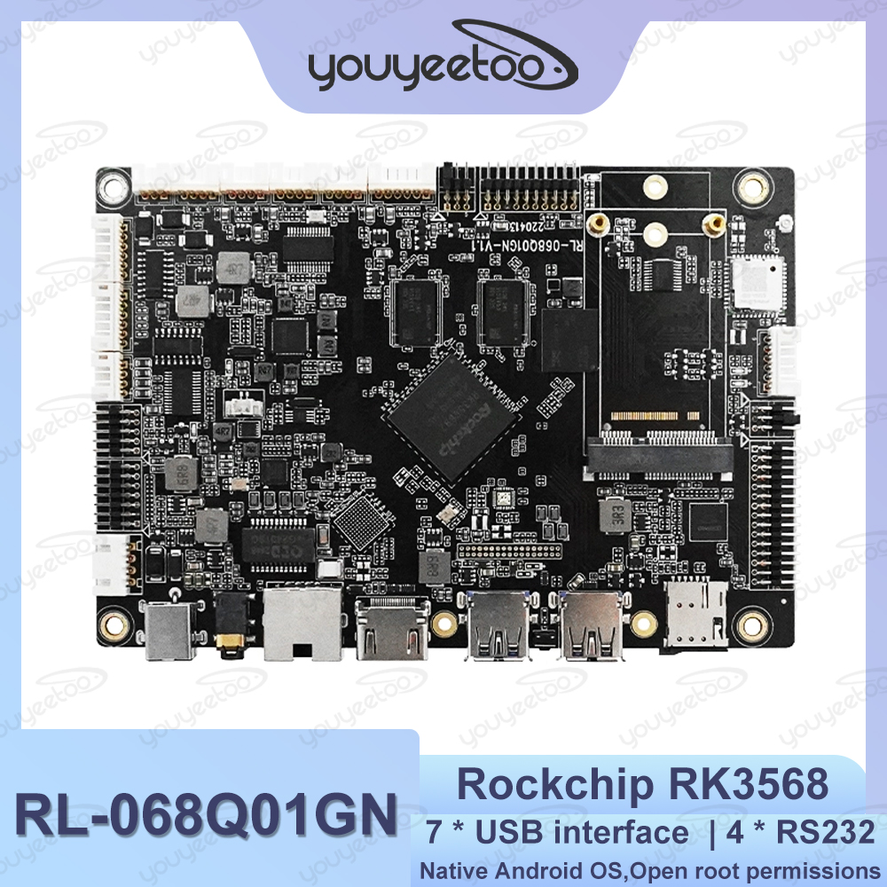 RL-068Q01GN ARM Cortex A55 4 コア Rockchip RK3568 開発ボード オープン ルート許可 Android 12 サポート マルチスクリーン ディスプレイ