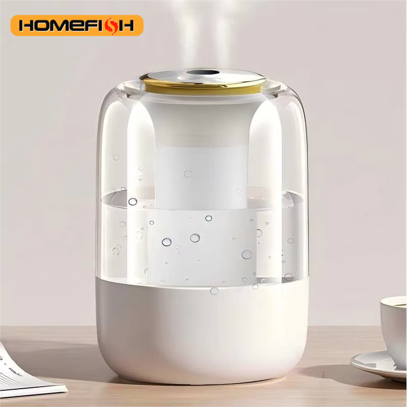 HOMEFISH 2025年新型空気加湿器 家庭用 静音 寝室 大型スプレー 妊婦・赤ちゃん向け 室内加湿器