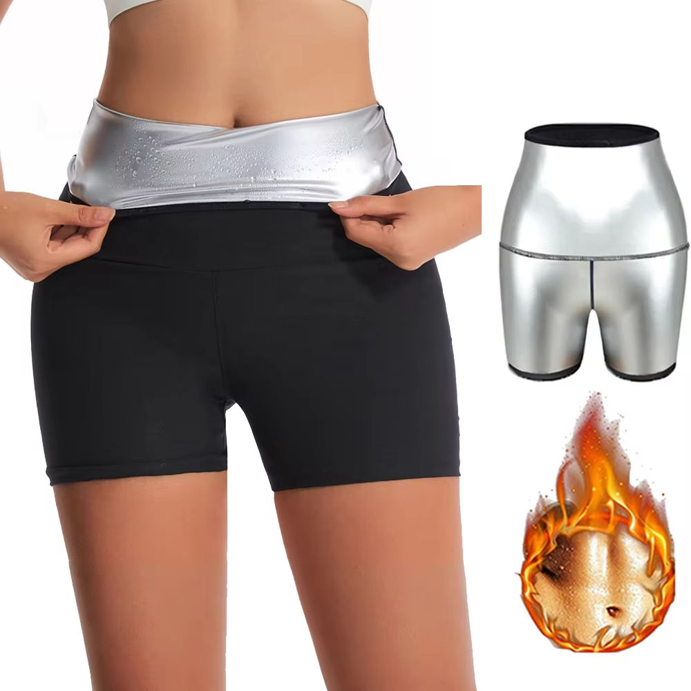 汗サウナパンツボディシェイパーショーツ減量痩身シェイプウェア女性ウエストトレーナーおなかホットサーモ汗レギンスフィットネス