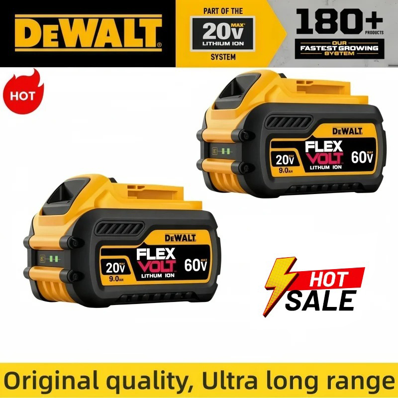 DeWALT オリジナルバッテリー 20V/60V 6Ah 9Ah 最大 dewalt 60v フレックスボルトバッテリー DCB606 DCB205 DCB206 DCB209 DCB182 電動工具