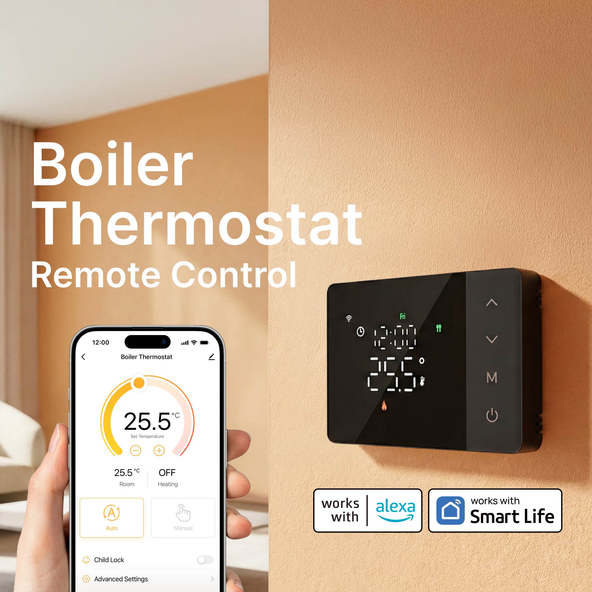 Wifi ワイヤレスガスボイラーサーモスタット domotica 冷却/加熱スマートホーム tuya 温度コントローラー音声アレックス