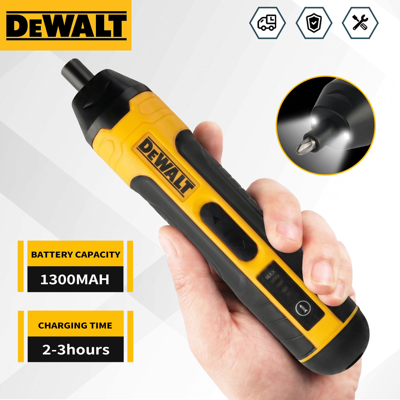 DEWALT コードレス電動ドライバー | 3.6V 5N.m トルク | 1/4 インチ チャック | 1300mAh リチウムイオン電池 HT422