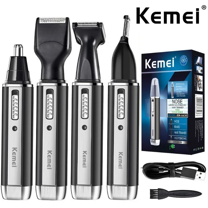 KM-6630 Kemei 男性用トリマー 電動鼻耳トリマー 充電式トリマー 毛ひげ鼻耳クリーナー グルーミング用