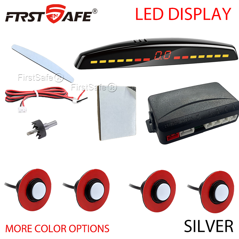 自動車 LED パーキングセンサーキット 4 個 16.5 ミリメートル逆転レーダーサウンド警報インジケータ 6 色自動車安全アクセサリー