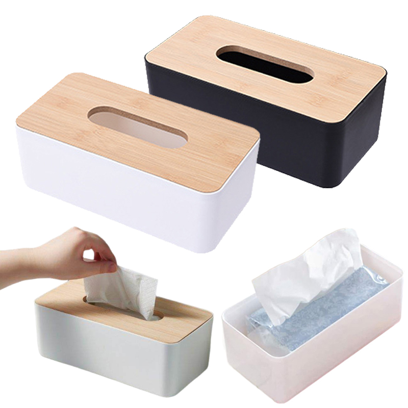 1/2 個ティッシュボックスプラスチック蓋付き正方形ナプキンホルダーコンテナウェットティッシュペーパーディスペンサーケースポータブルトイレットペーパーケース TMZ