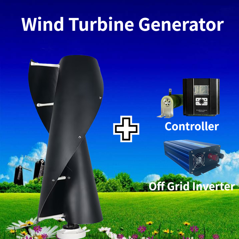 10000 ワット垂直風力タービン発電機風車無料 MPPT 充電器コントローラと家庭用オフグリッドインバーター