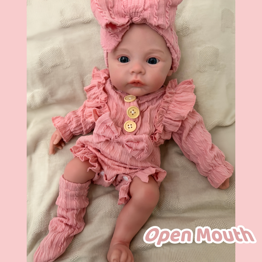 47 センチメートルかわいい開いた口洗える草原フルシリコーンハンドペイント鮮やかなリアルなリボーン女の赤ちゃん人形ベベリボーンデシリコーン