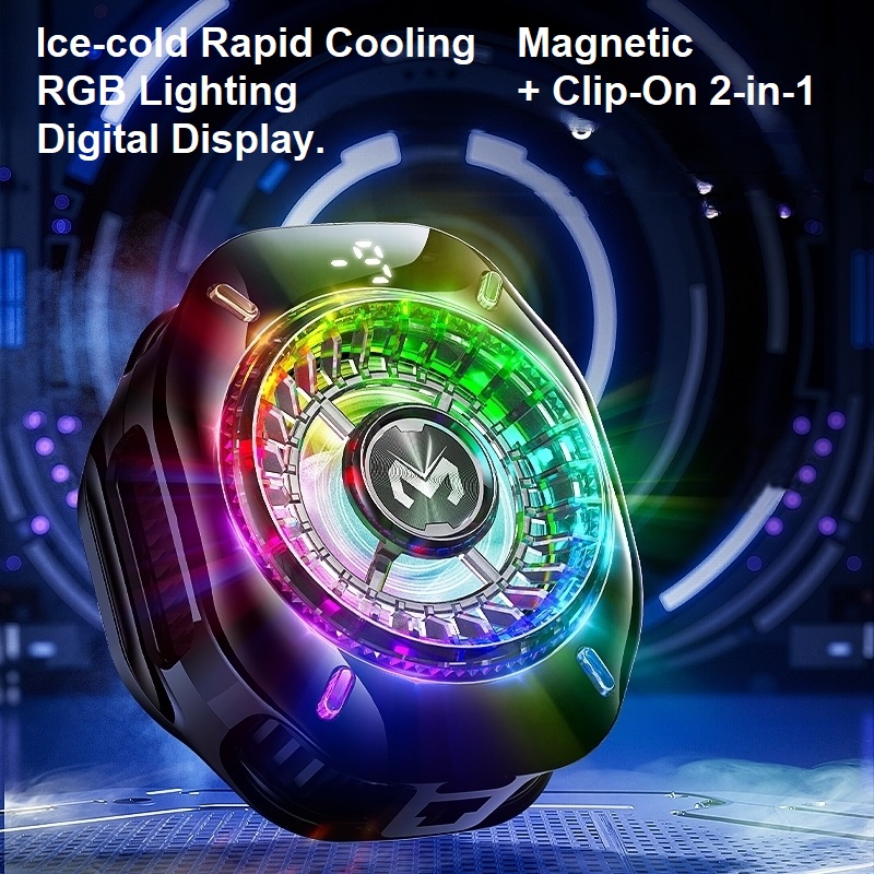 MEMO CX10 半導体電話クーラー RGB ライト付き磁気クリップ氷結強力冷却ゲーム用