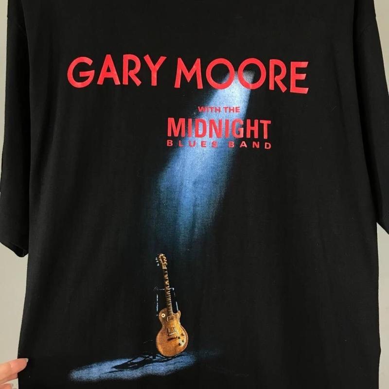 ゲイリー・ムーア 1990 ヴィンテージ バンド ツアー Tシャツ 復刻版 2side