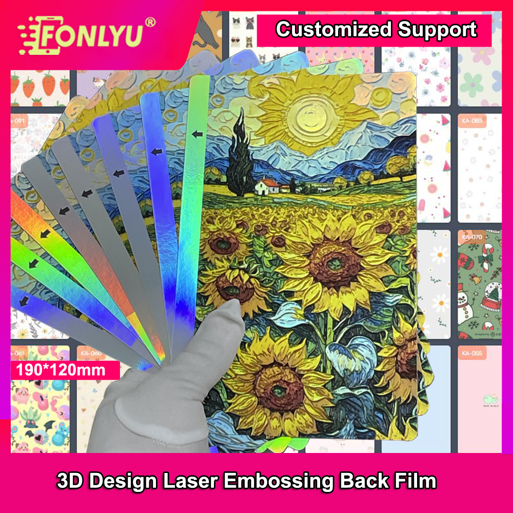 ミックスパターンバックステッカー背面保護光沢のある 3D エンボス TPU マット柔軟なヒドロゲルフィルム HD プライバシーカットプロッターマシン