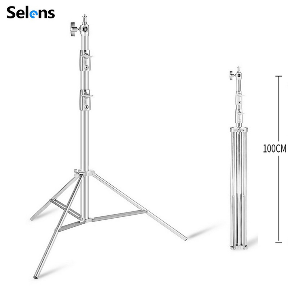 Selens 2.8 メートルステンレス鋼伸縮式高耐久ライトスタンド三脚ソフトボックスリングライトフラッシュフォトスタジオ写真用