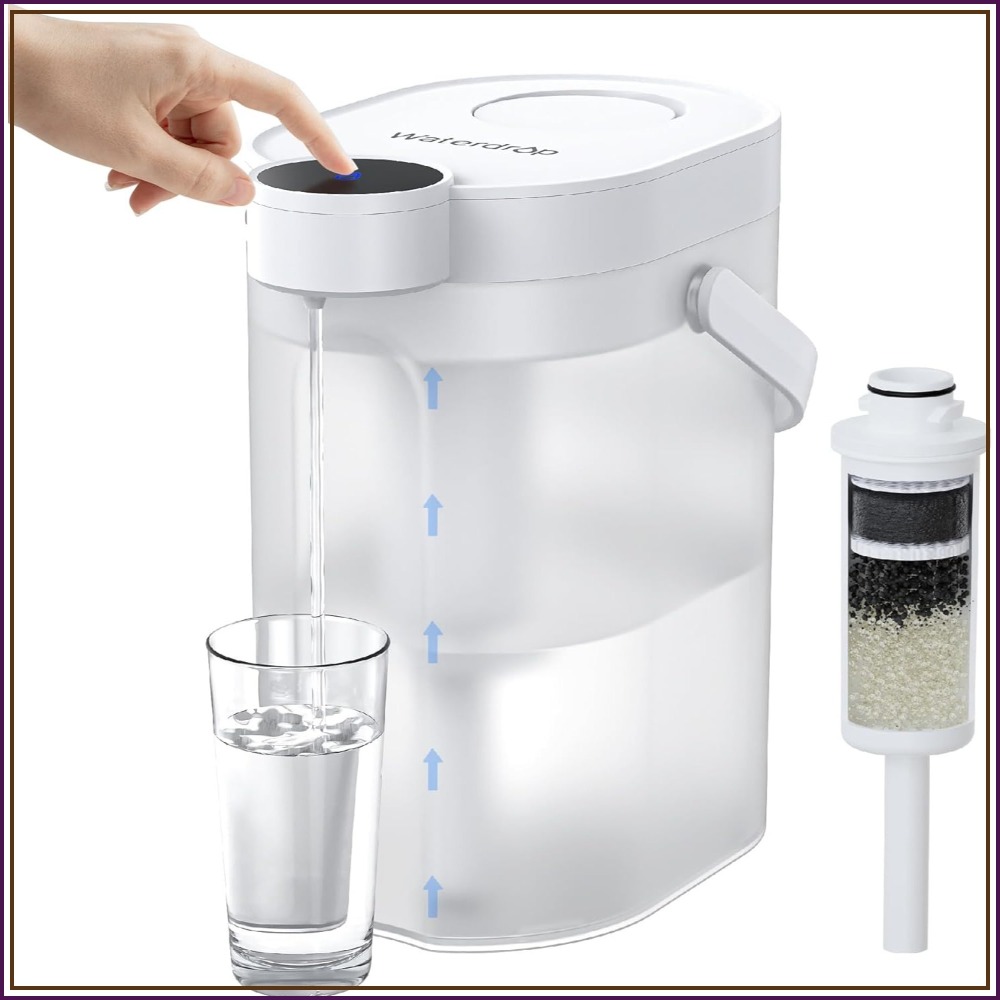 電気浄水器ピッチャー、17カップインスタントディスペンサー、塩素、鉛、銅を減らし、水を軟化させます、ホワイト