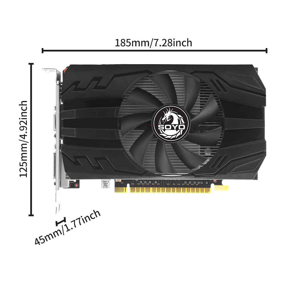 SOYO GTX 550TI GDDR5 グラフィックカード 2GB 40NM ビデオカード 128ビット HDMI VGA DVI PG ゲーム コンピューター com GPU 700MHz PhysX シングルファン