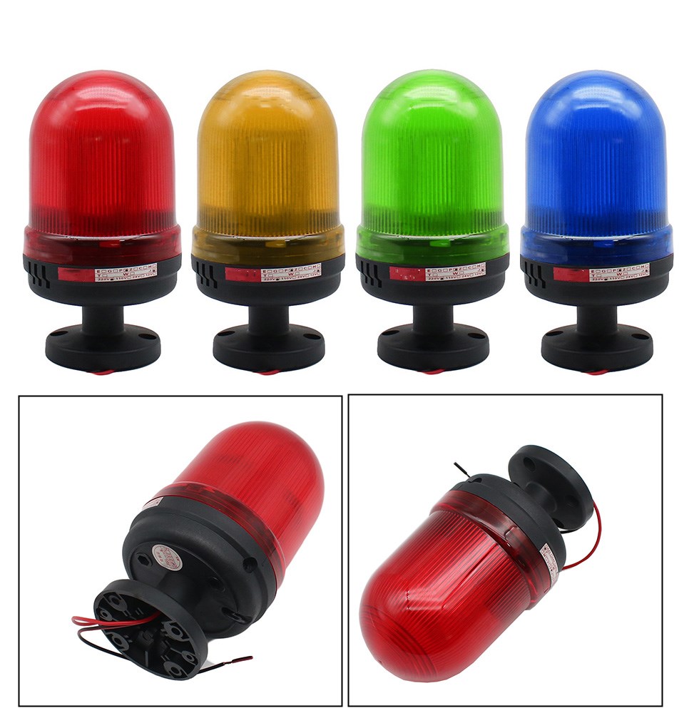 LED ストロボ ライト 信号警告灯 アラーム音付き 回転結合 黄色 青 赤 緑 LED 警告灯 12V 24V 220V