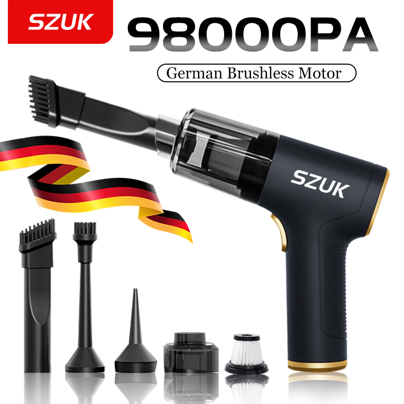 SZUK 98000PA 車掃除機ワイヤレスミニ強力な掃除機ハンドヘルド車ポータブルブローコンピュータ家電