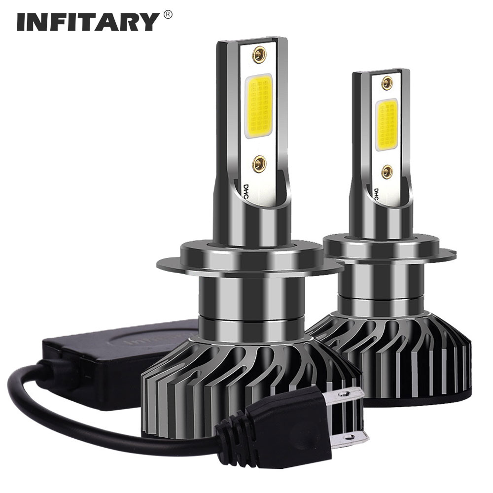 Infitary H7 LED ヘッドライト H4 H11 9005 9006 H1 車用 72W 12000LM オートヘッドランプ ホワイト 6500K 電球 12V ランプ 2 個車両ライト