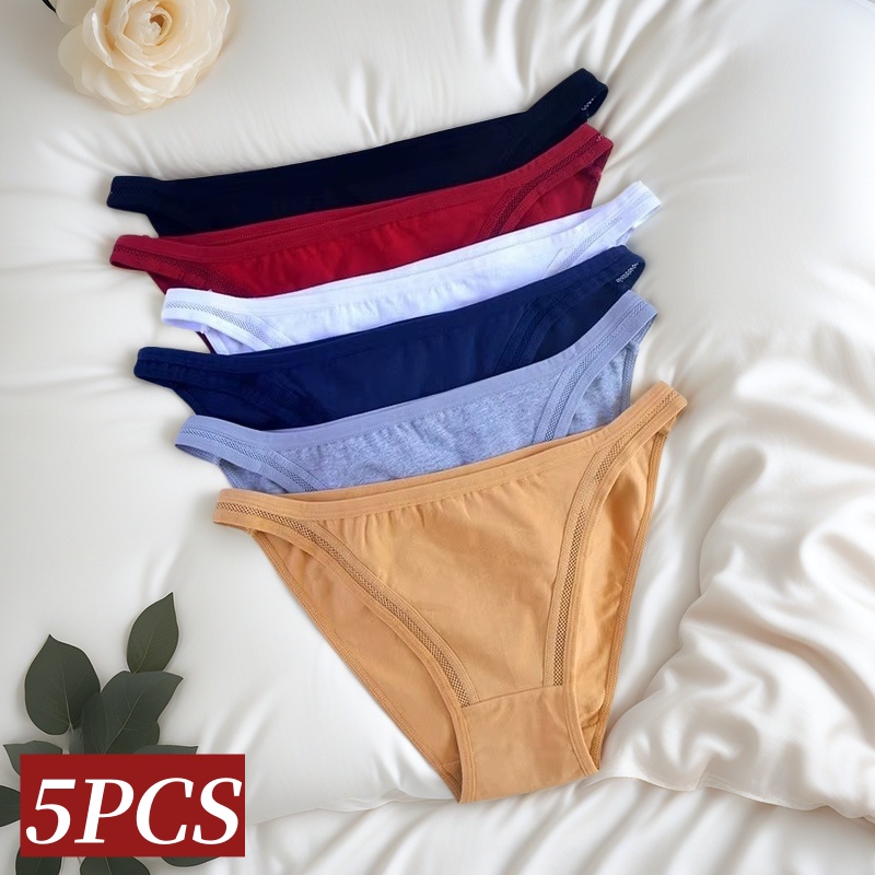 5 ピース/セット綿のパンティー女性ローライズブリーフ無地シームレス下着快適な女性のパンツ M-XXL セクシーなランジェリー