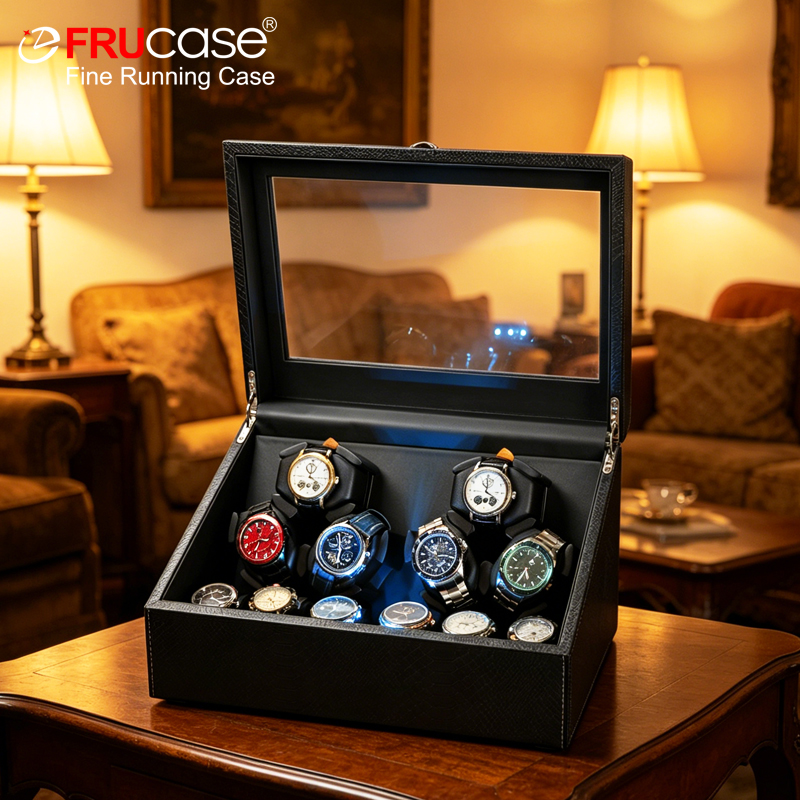 FRUCASE PU ウォッチワインダー 自動巻き時計用 自動巻き上げ機 6 6本時計