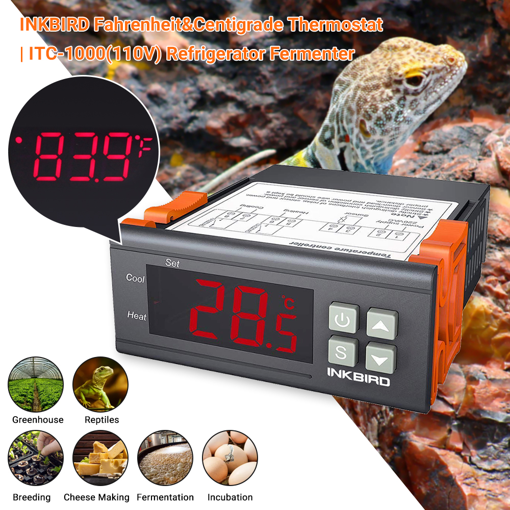 INKBIRD ITC-1000 LED デジタル温度コントローラー多機能 220V 12V サーモスタットインキュベーター温度調節器加熱クール