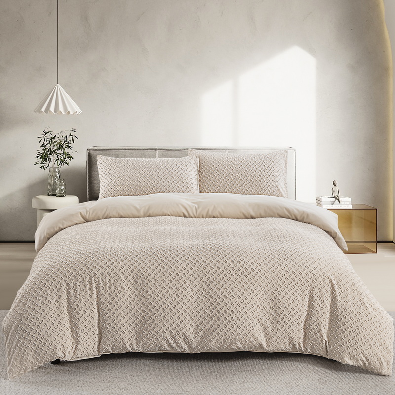 Solid Color Queen King Duvet Cover Set - Tufted Boho Chic Soft Textured Clipped Microfiber Bedding Set 2/3 Piece Comforter Cover