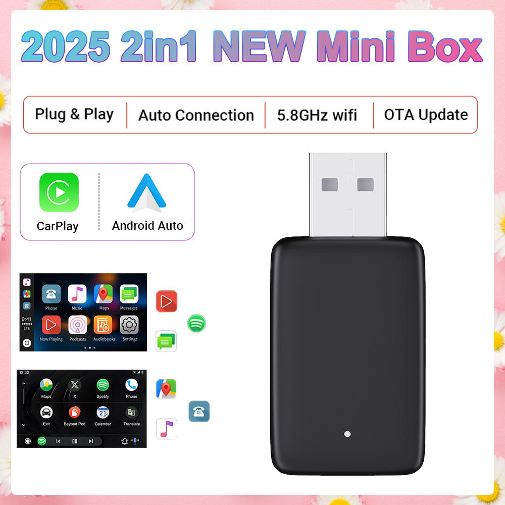 ワイヤレス CarPlay Android Auto ミニボックス アダプター スマート プラグ