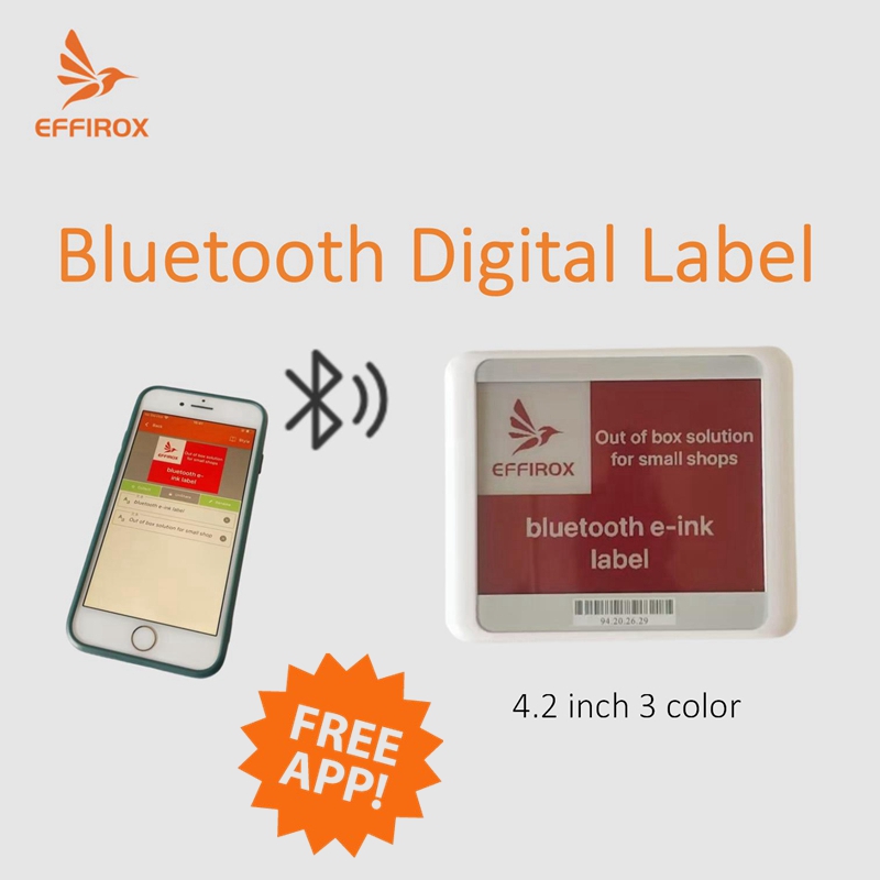 4.2 インチモバイルアプリ制御 BLE 電子ペーパー値札 Bluetooth E インクスクリーン電子棚ラベル電子値札