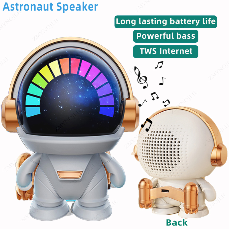 新しいワイヤレス Bluetooth 宇宙飛行士宇宙飛行士スピーカー TWS カプレットかわいいデスクトップスペースロボットサブウーファー Bluetooth スピーカー屋外ギフト
