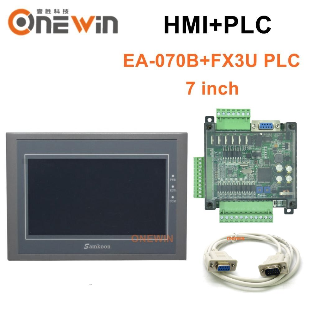 samkoon EA-070B HMI タッチスクリーン 7 インチおよび FX3U シリーズ PLC 産業用制御ボード DB9 通信ライン