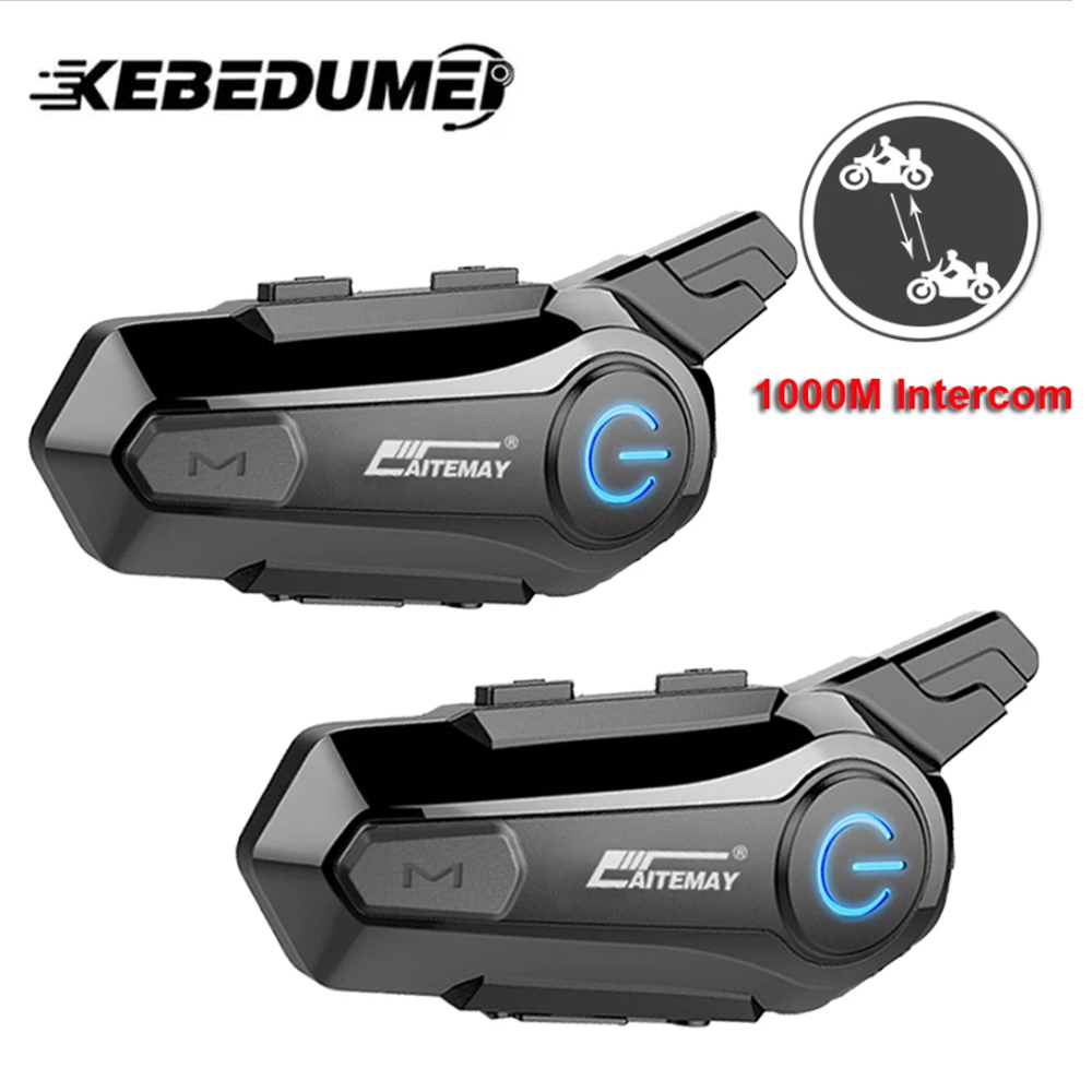 1/2 個 Bluetooth オートバイヘルメットインターホンヘッドセット 1000 メートル 2 ライダー Intercomunicador モトワイヤレスインターホンハンズフリー通話