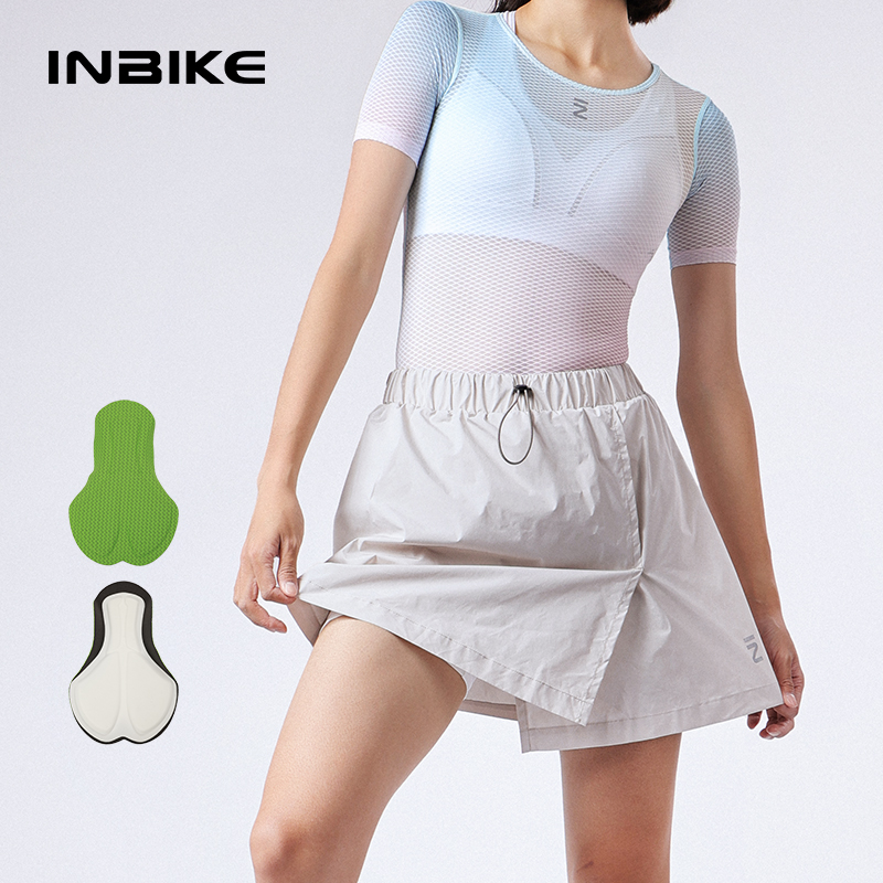 INBIKE 2024 新しい女性のバイクショーツパッド入り夏プロフェッショナル MTB サイクリングスカートパンツポケット付きロードマウンテンレディース服