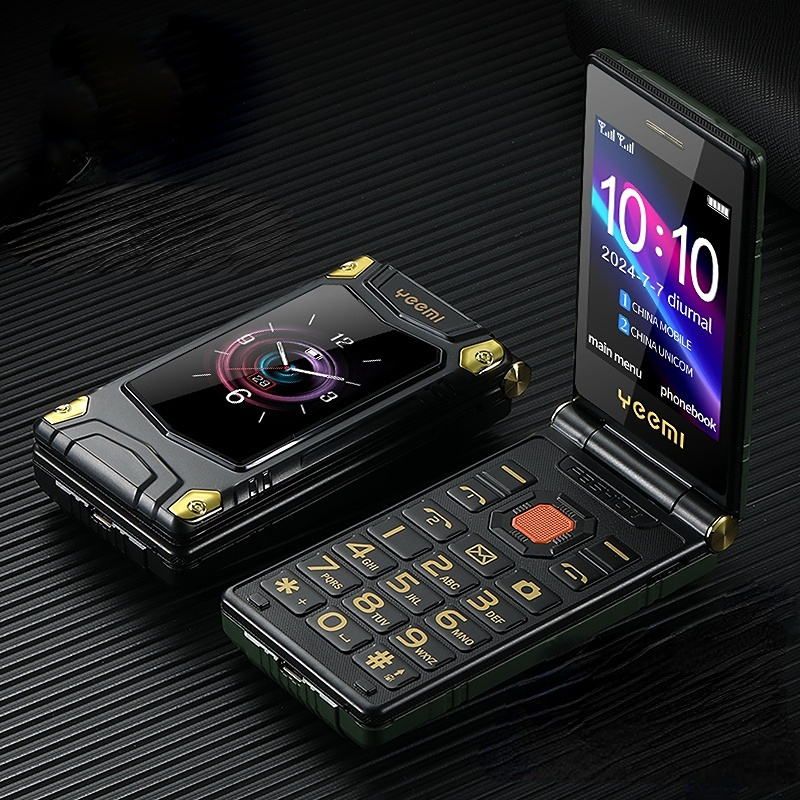 4G LTE 頑丈なフリップフォン ビッグキー 使いやすい 大音量スピーカー ロングバッテリー シニアフォン デュアルスクリーン SOS シンプルモバイル アプリなし アウトドア