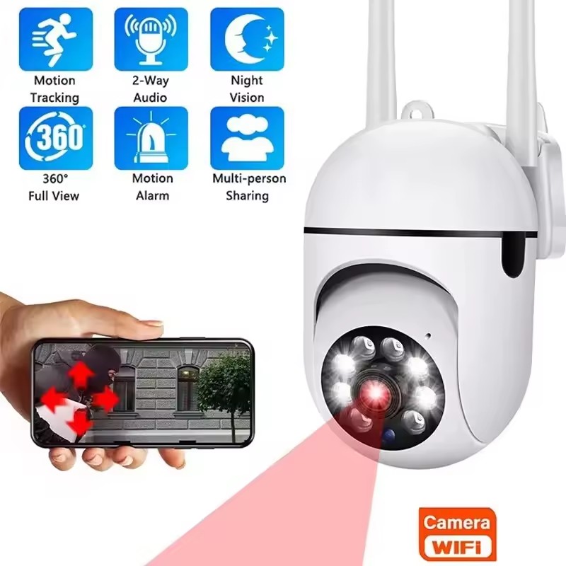 3MP WiFi カメラホーム PTZ IP カメラカラーナイトオーディオワイヤレス監視カメラ自動ホーム追跡セキュリティ CCTV カメラ