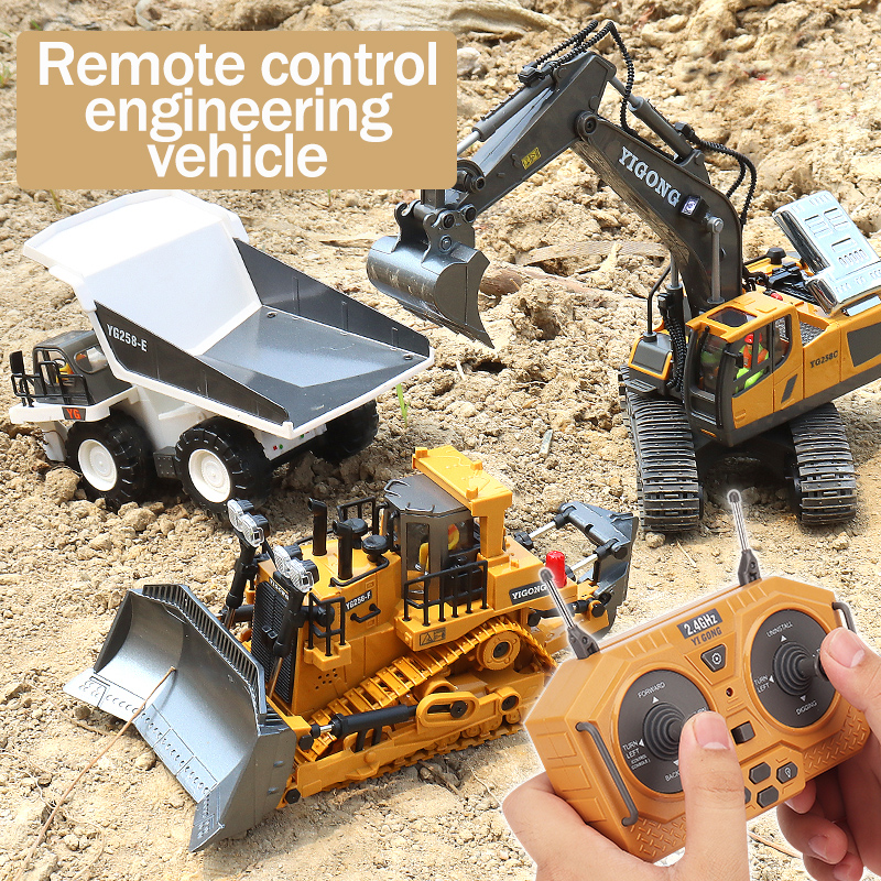 RC 合金リモコン掘削機おもちゃエンジニアリング車両子供の充電モデルカープレイセット子供男の子ギフト用