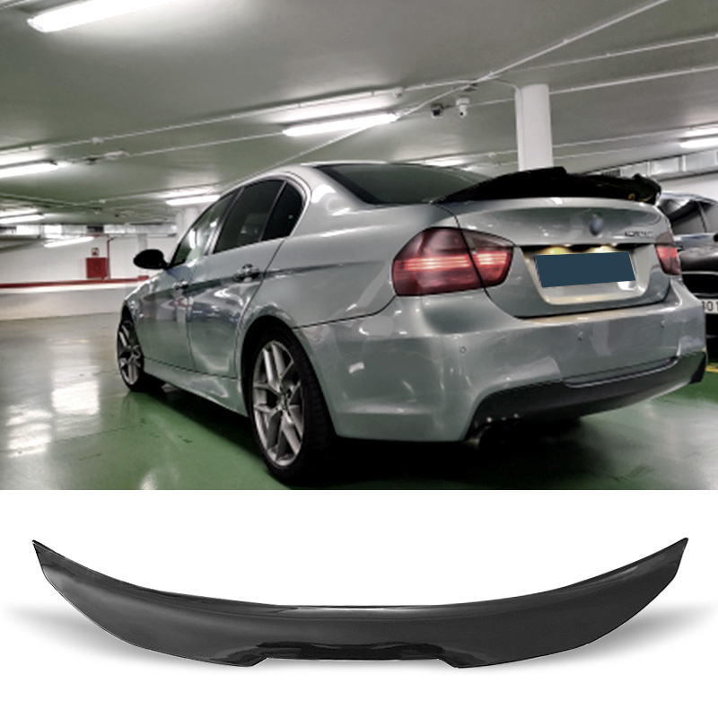 BMW 3 シリーズ E90 セダン 2005 - 2012 年タイプ PSM カーボン塗装リアトランク ダックテール ウイング用ブラック スポイラー
