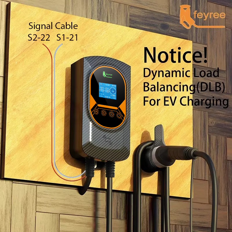 Feyree EV 充電器 Type2 ケーブル 32A 7.6kW ダイナミックロードバランシング EVSE ウォールボックス APP 機能 11kW 22kW 充電ステーション電気自動車