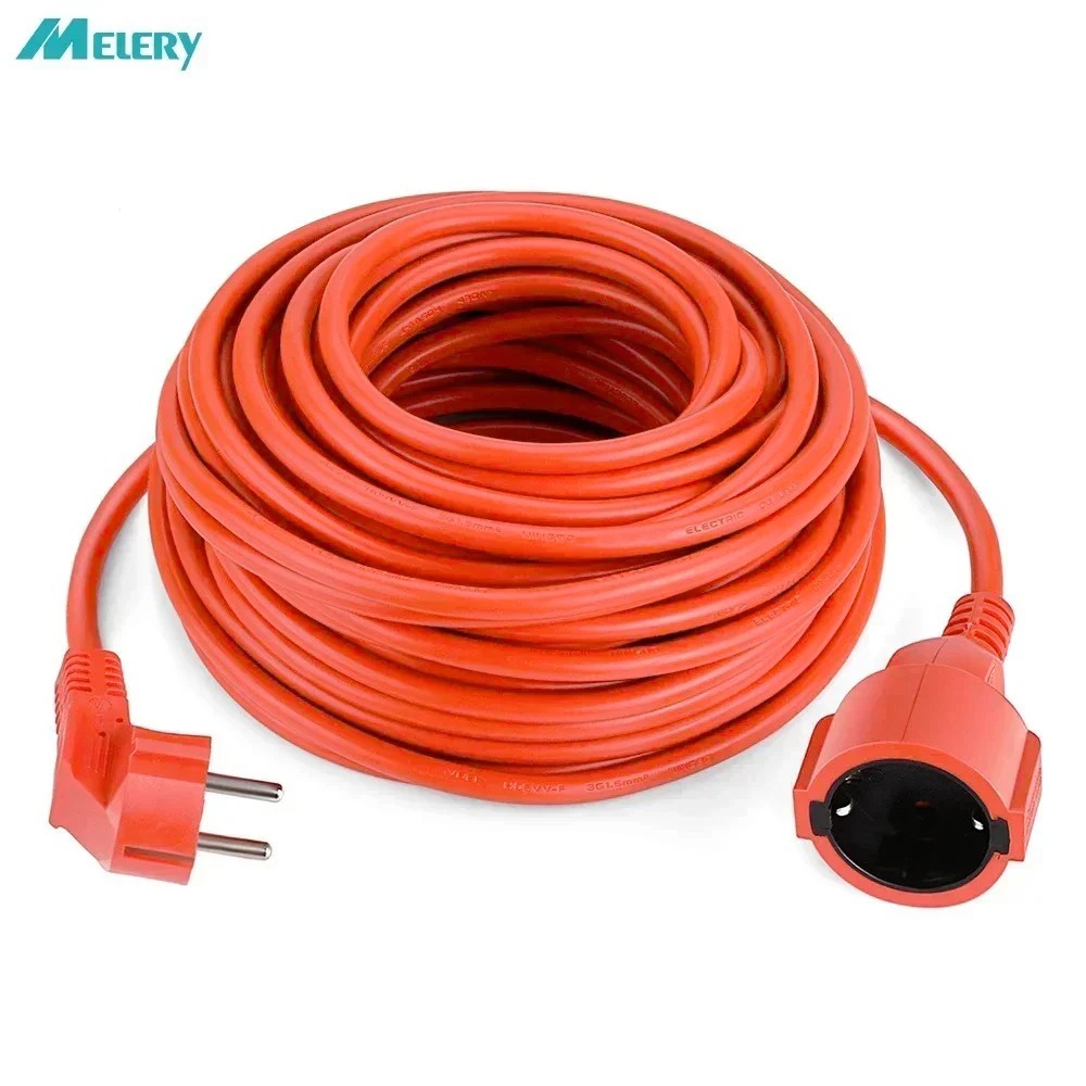 Melery 電源ストリップ延長コード 5/10 メートルケーブル 16A EU コンセント 4000 ワット電気 Schuko 赤屋内屋外プラグソケットエンジニアリング