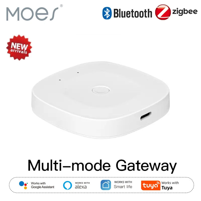 MOES Tuya スマート ZigBee Bluetooth マルチモード ゲートウェイ ハブ Type-C パワー ワイヤレス ホーム オートメーションは Alexa Google Home と連携します