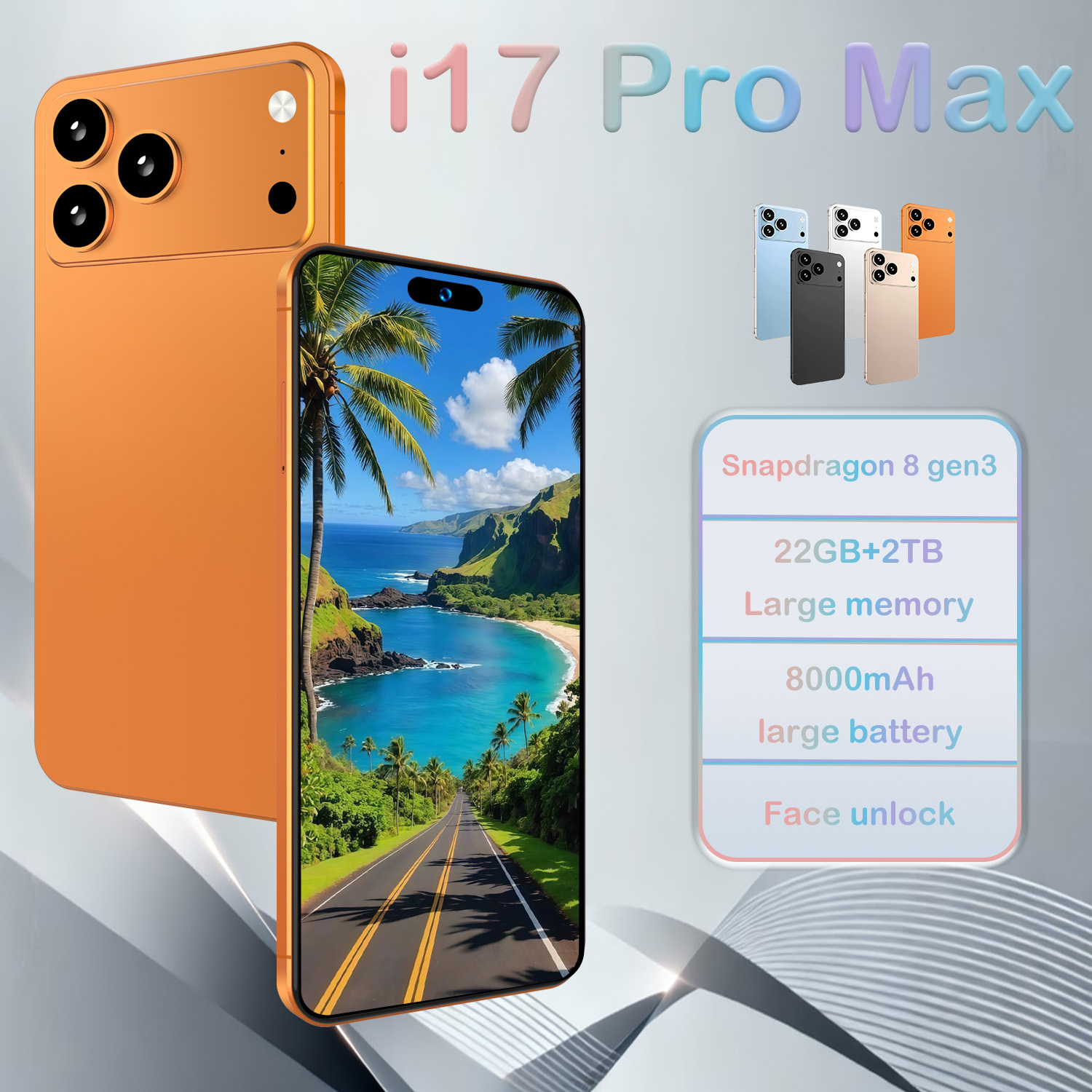 2026 新しい I17 Promax プロオリジナルインテリジェントグローバルバージョン 4G 5G デュアルカードデュアルスタンバイシステム 8000mAh バッテリー