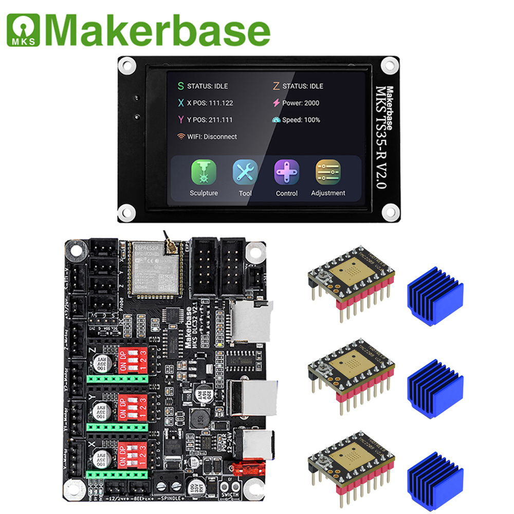 Makerbase MKS DLC32 制御ボード 32 ビットマザーボード ESP32 WIFI TS24/TS35 スクリーン TMC2209 ドライバー CNC レーザー彫刻機用