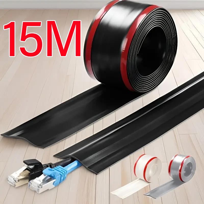 ケーブルカバープロテクター PVC 自己粘着ワイヤー保護ストリップ耐摩耗性トリップ防止壁と床ワイヤーオーガナイザー家庭用