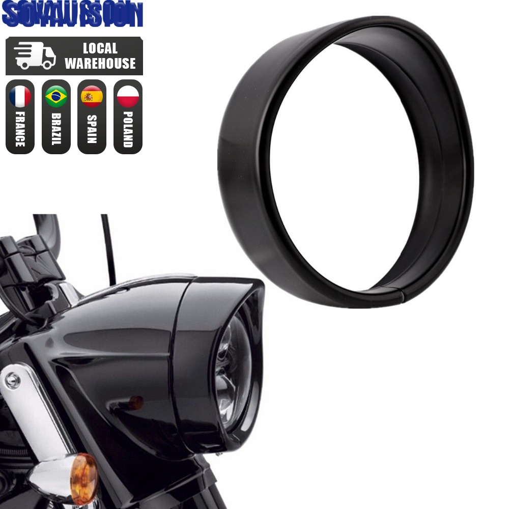 オートバイアクセサリーバイザースタイルヘッドランプトリムリングハーレーソフテイルファットボーイ用7インチバイザースタイルヘッドランプトリムリング