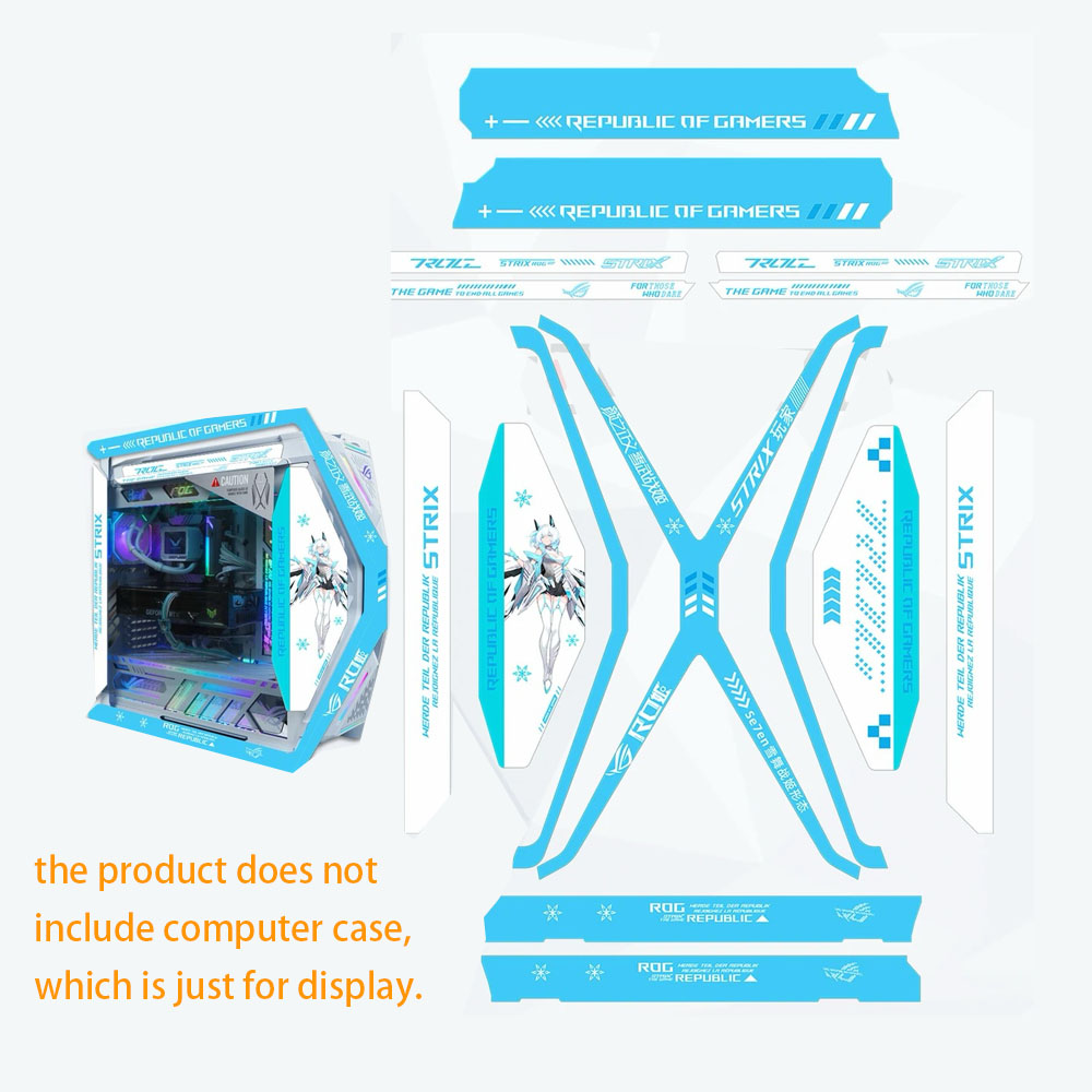 ROG HYPERION 701 シャーシ スエード ステッカー、DIY アニメ ゲーム キャビネット 装飾カバー 15 個 2025