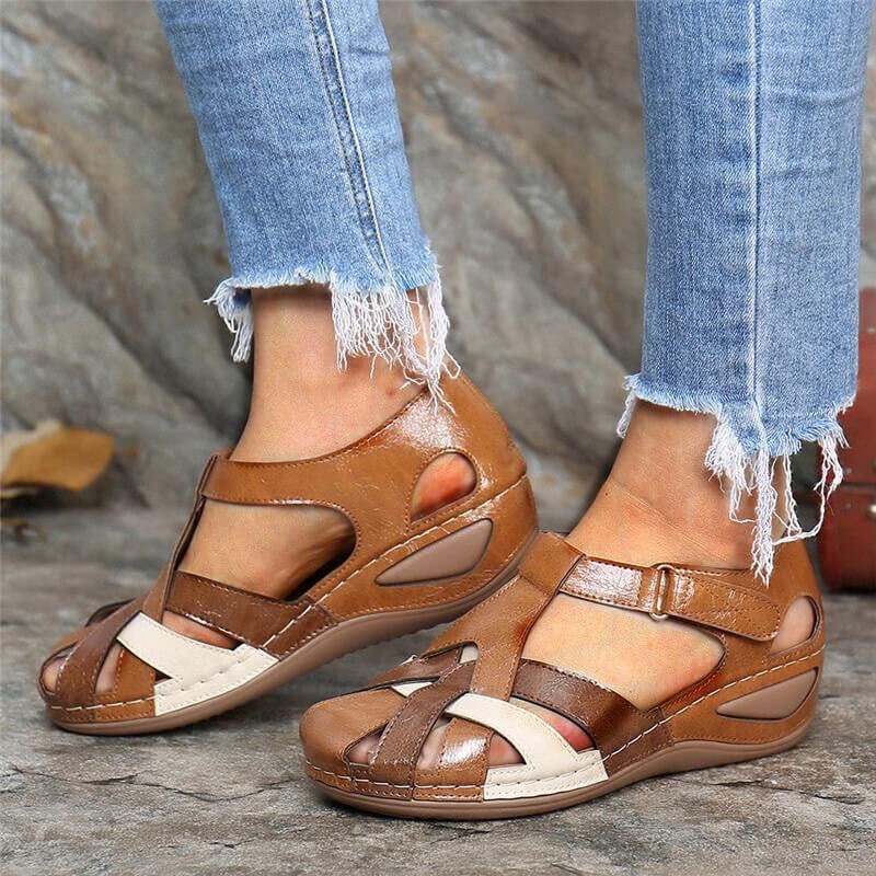 Women's Shoes 2024 Summer Women's Large Size Sandals Bunched Feet Casual Printed Sandals Women's Sandals Sandalias De Mujer
